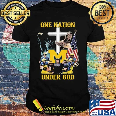 Michigan wolverines one nation under god american flag shirt