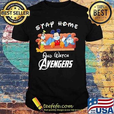 Mickey mouse and friends mask stay home and watch avengers shirt