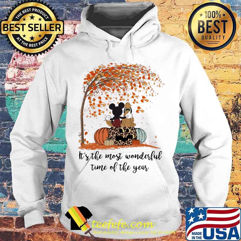 Mickey mouse and pluto it's the most wonderful time of the year leaves tree pumpkins leopard s Hoodie Mickey mouse and pluto it's the most wonderful time of the year leaves tree pumpkins leopard s Hoodie