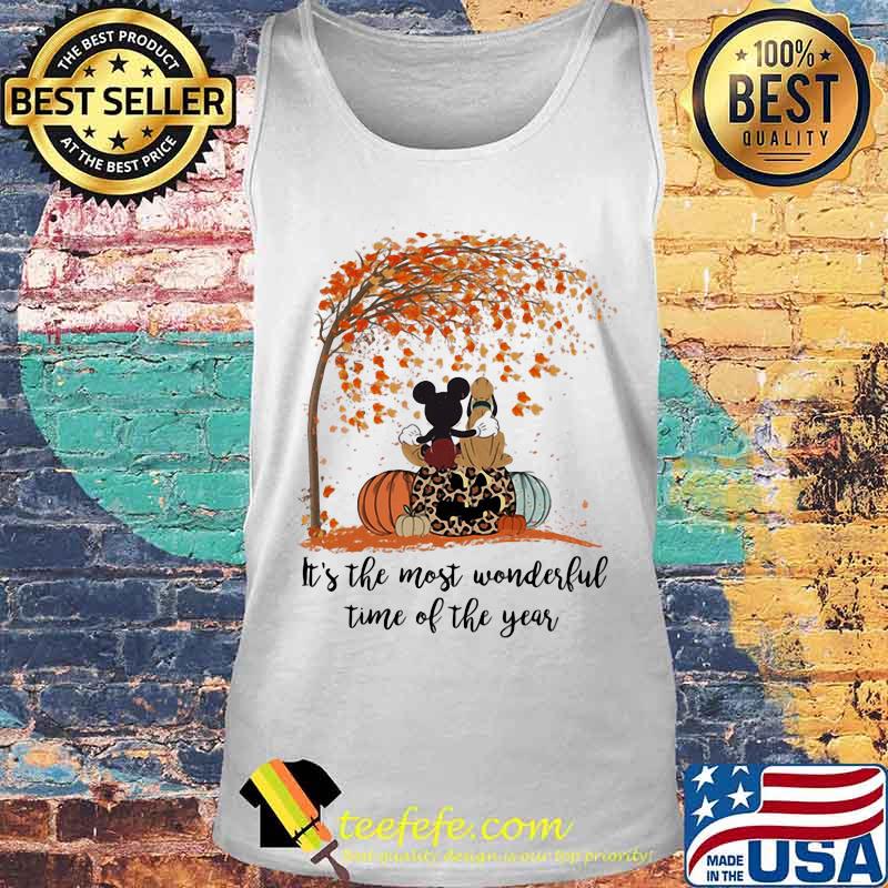 Mickey mouse and pluto it's the most wonderful time of the year leaves tree pumpkins leopard s Tank top Mickey mouse and pluto it's the most wonderful time of the year leaves tree pumpkins leopard s Tank top