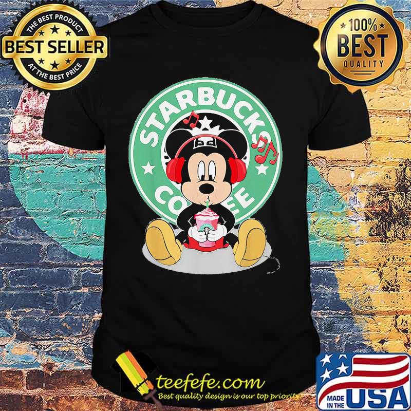 Mickey mouse drinking starbucks coffee logo shirt Mickey mouse drinking starbucks coffee logo shirt