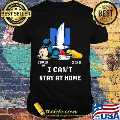 Mickey mouse eagle initial n i can't stay at home covid-19 2020 shirt