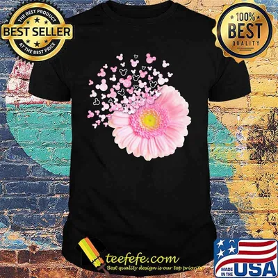 Mickey mouse flowers pink shirt