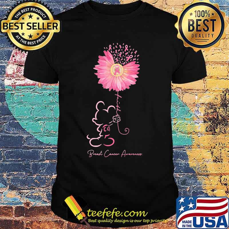 Mickey mouse holding sunflower breast cancer awareness shirt