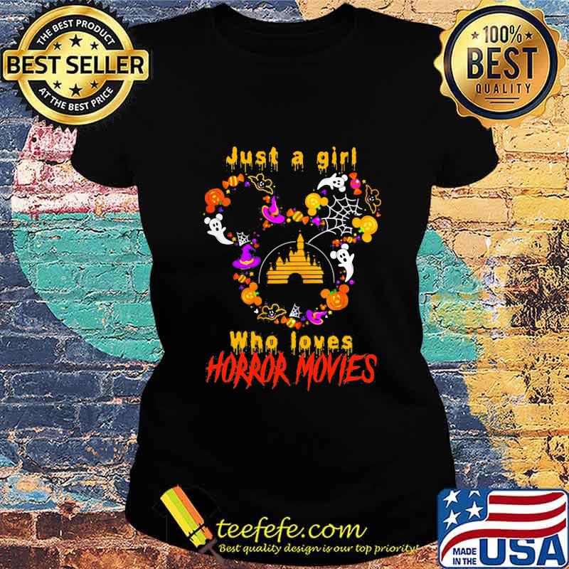Mickey mouse just a girl who loves horror movies s Ladies tee Mickey mouse just a girl who loves horror movies s Ladies tee