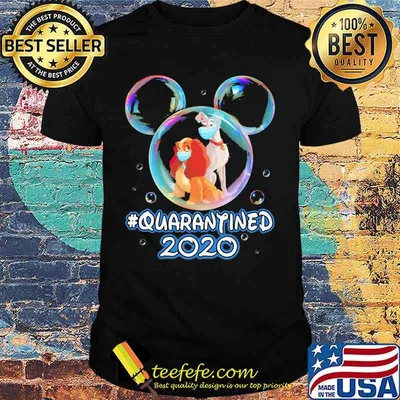 Mickey mouse lady and the tramp wear mask quarantined 2020 shirt