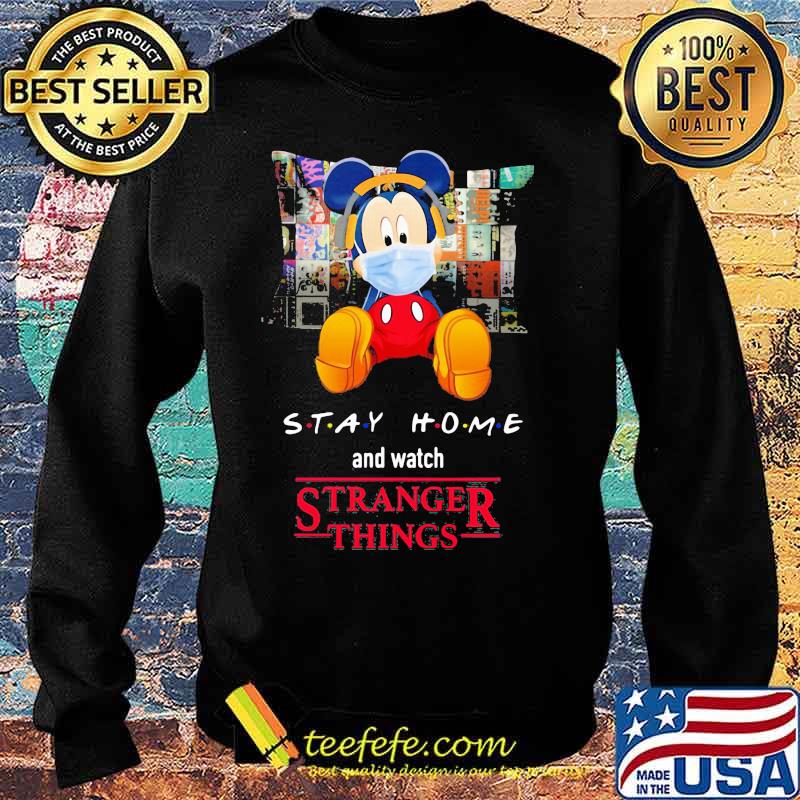 Mickey mouse mask stay home and watch stranger things s Sweater Mickey mouse mask stay home and watch stranger things s Sweater