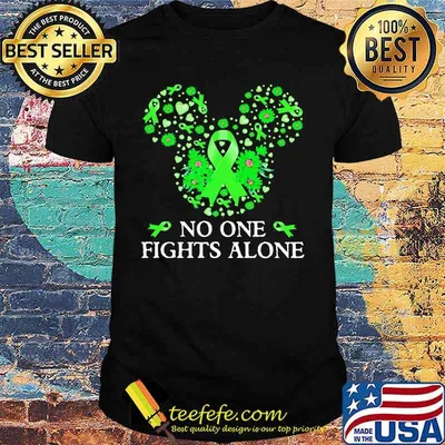 Mickey mouse no one fights alone flowers hearts shirt