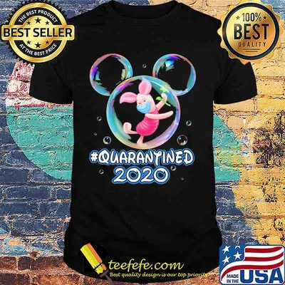 Mickey mouse piglet wear mask quarantined 2020 shirt
