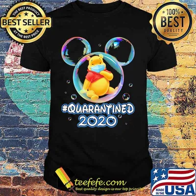 Mickey mouse pooh wear mask quarantined 2020 shirt