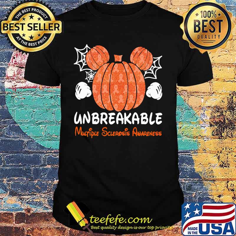 Mickey mouse pumpkin unbreakable multiple sclerosis awareness shirt