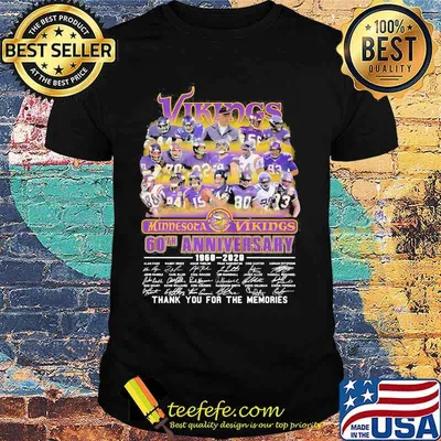 Minnesota vikings 60th anniversary 1960 2020 thank for the memories signatures shirt