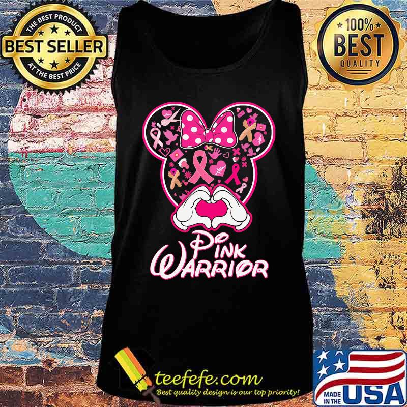 Minnie mouse pink warrior cancer awareness love heart s Tank top Minnie mouse pink warrior cancer awareness love heart s Tank top