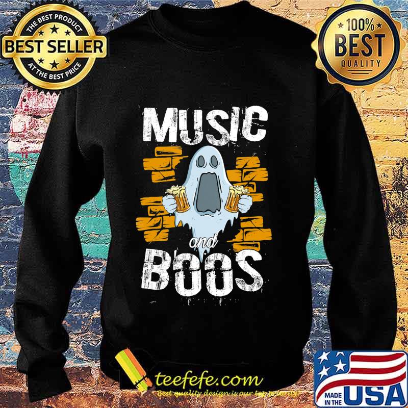 Music And Boos Ghost Funny Halloween Costume Beer Drinking T-Shirt Sweater Music And Boos Ghost Funny Halloween Costume Beer Drinking T-Shirt Sweater