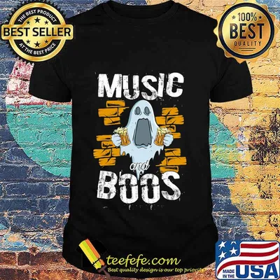 Music And Boos Ghost Funny Halloween Costume Beer Drinking T-Shirt