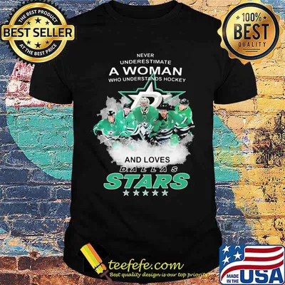 Never underestimate a woman who understands hockey and loves dallas stars shirt