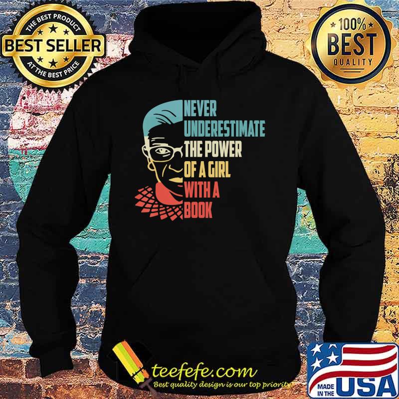 Never Underestimate The Power of A Girl With Book Ruth RBG T-Shirt Hoodie Never Underestimate The Power of A Girl With Book Ruth RBG T-Shirt Hoodie