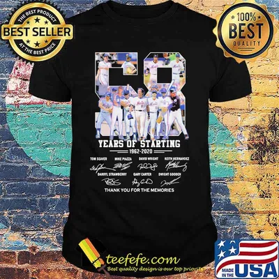 New york mets 58 years of staring 1962 2020 thank you for the memories signatures shirt