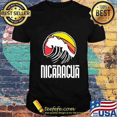 Nicaragua Vintage 80s Retro Surfing Beach Wave Graphic Pullover shirt