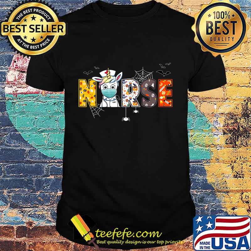 Nurse Halloween Shirt Unicorn Pumpkin Boo Spider Witch Hat T-Shirt
