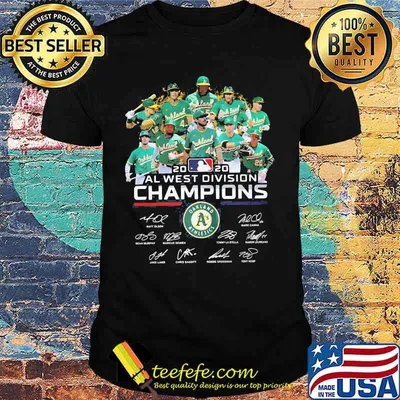 Oakland athletics 2020 al west division champions players signatures shirt