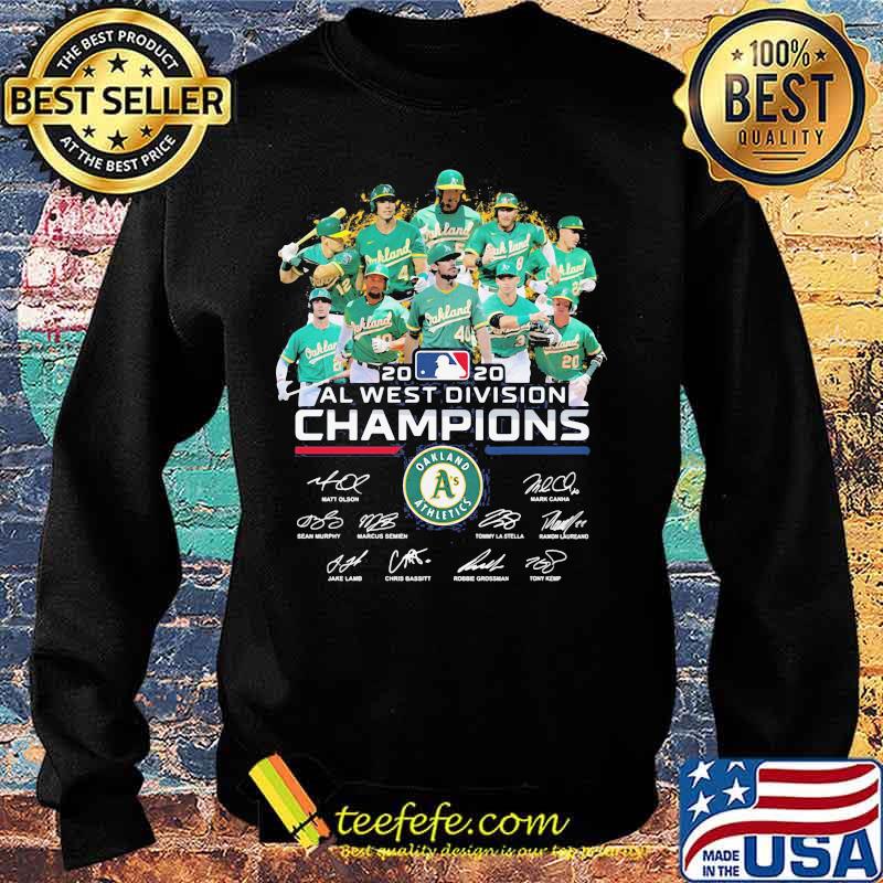 Oakland athletics 2020 al west division champions signatures s Sweater Oakland athletics 2020 al west division champions signatures s Sweater