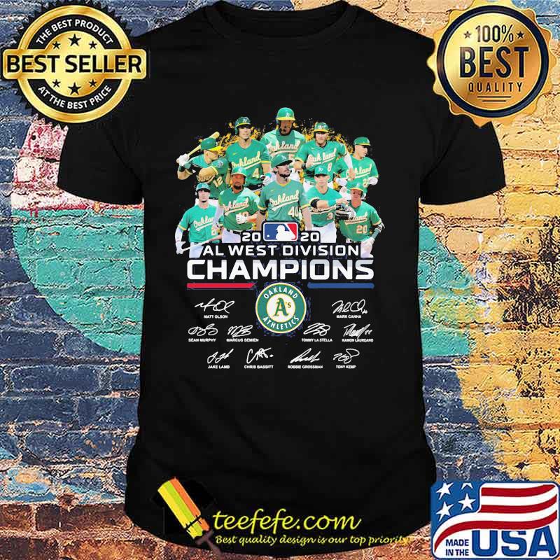 Oakland athletics 2020 al west division champions signatures shirt Oakland athletics 2020 al west division champions signatures shirt