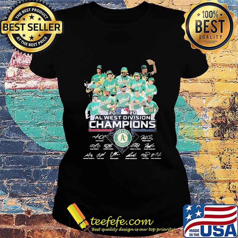 Oakland athletics al west division champions 2020 signatures s Ladies tee Oakland athletics al west division champions 2020 signatures s Ladies tee