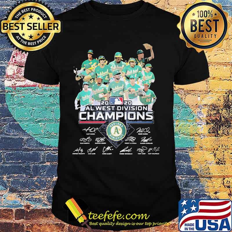 Oakland athletics al west division champions 2020 signatures shirt