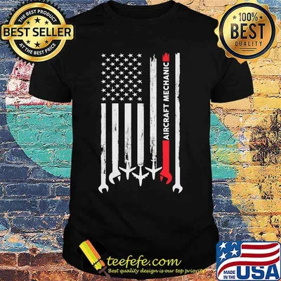 Official Aircraft Mechanic American Flag Independence Day Shirt