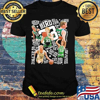 Oscar robertson trophy larry bird 33 boston celtics shirt