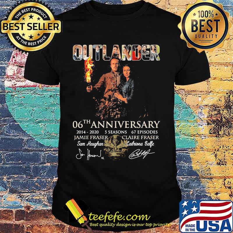 Outlander 06th anniversary 2014 2020 5 seasons 67 episodes signatures shirt Outlander 06th anniversary 2014 2020 5 seasons 67 episodes signatures shirt