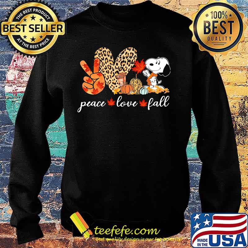 Peace love fall snoopy leopard s Sweater Peace love fall snoopy leopard s Sweater