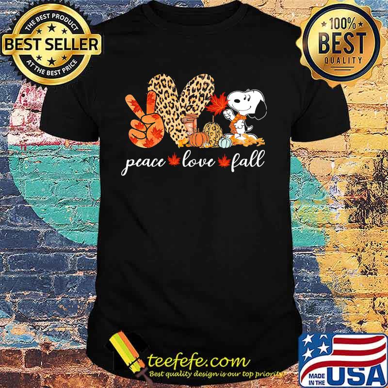 Peace love fall snoopy leopard shirt