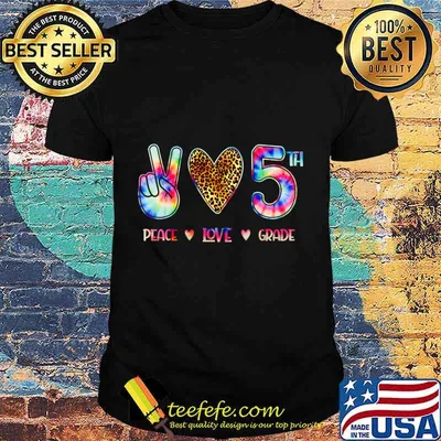 Peace Love Fifth Grade Squad Back to School Gift T-Shirt