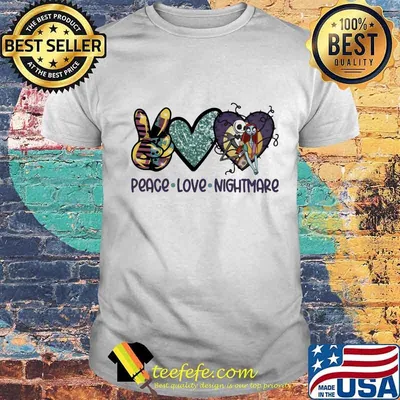 Peace love nightmare halloween shirt
