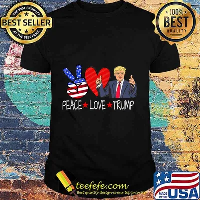 PEACE LOVE TRUMP 2020 Election Peace Sign Heart Conservative Premium T-Shirt