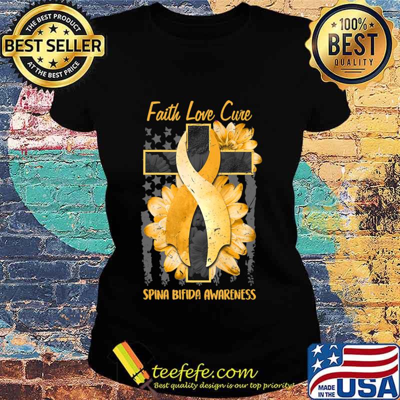 Ph America Flag Christian Cross Ribbon Spina Bifida Gift T-Shirt Ladies tee Ph America Flag Christian Cross Ribbon Spina Bifida Gift T-Shirt Ladies tee