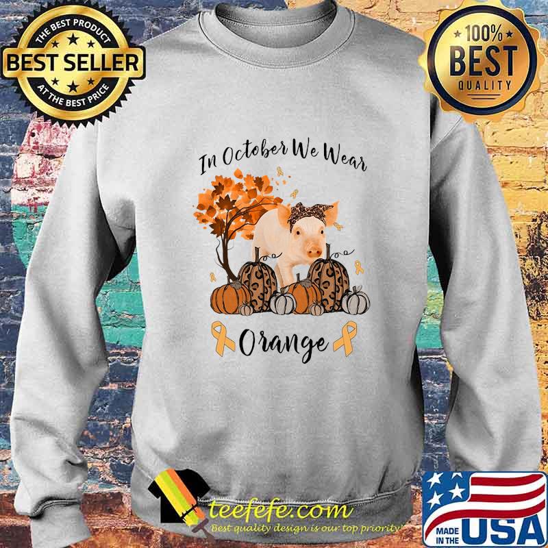 Pig in october we wear orange leaves tree s Sweater Pig in october we wear orange leaves tree s Sweater