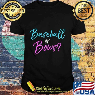 Pink & Blue Gender Reveal Family Shirts Baseball or Bows Premium T-Shirt