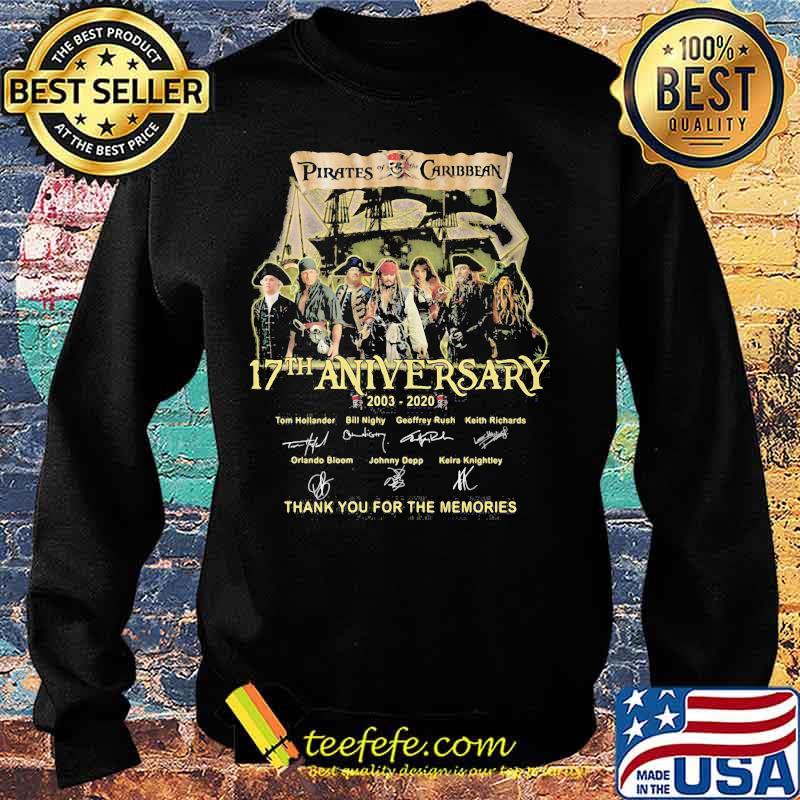 Pirates of the caribbean 17th anniversary 2003 2020 thank for the memories signatures s Sweater Pirates of the caribbean 17th anniversary 2003 2020 thank for the memories signatures s Sweater