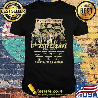 Pirates of the caribbean 17th anniversary 2003 2020 thank for the memories signatures shirt