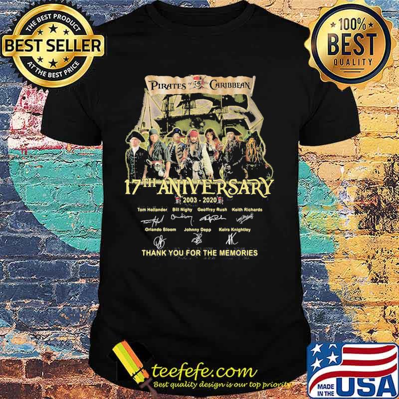 Pirates of the caribbean 17th anniversary 2003 2020 thank for the memories signatures shirt