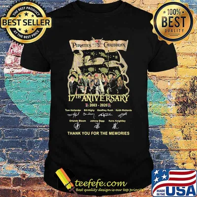 Pirates of the caribbean 17th anniversary 2003 2020 thank for the memories signatures shirt