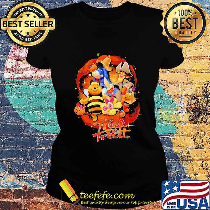 Pooh and friends trick or treat pumpkin happy halloween s Ladies tee Pooh and friends trick or treat pumpkin happy halloween s Ladies tee