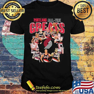 Portland trail blazers all-time greats signatures shirt
