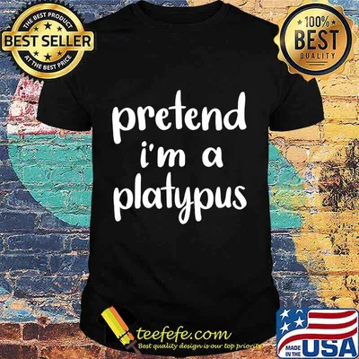 Pretend I'm A Platypus Costume Funny Lazy Halloween T-Shirt