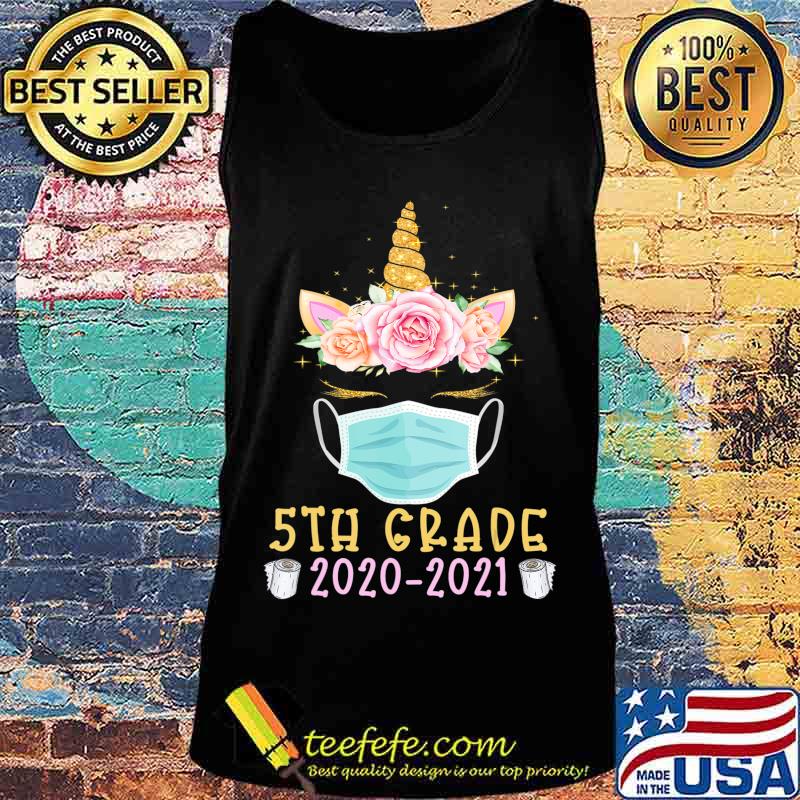 Quarantine Unicorn Fifth Grade 2020 School Social Distance T-Shirt Tank top Quarantine Unicorn Fifth Grade 2020 School Social Distance T-Shirt Tank top