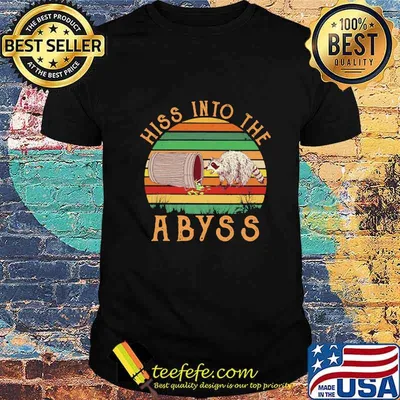 Raccoon hiss into the abyss vintage retro shirt