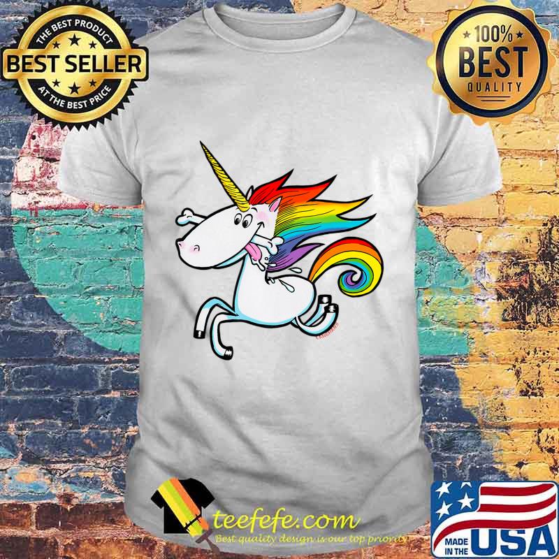 Rainbow Unicorn with Dog Bone T-Shirt